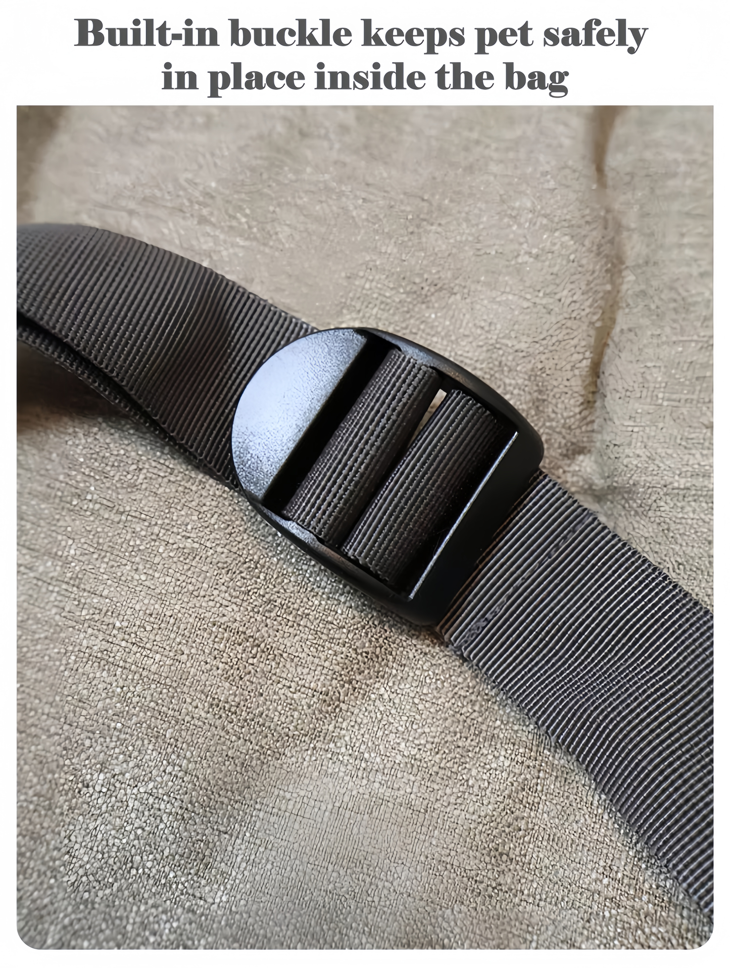 Black belt with a buckle on a textured beige background