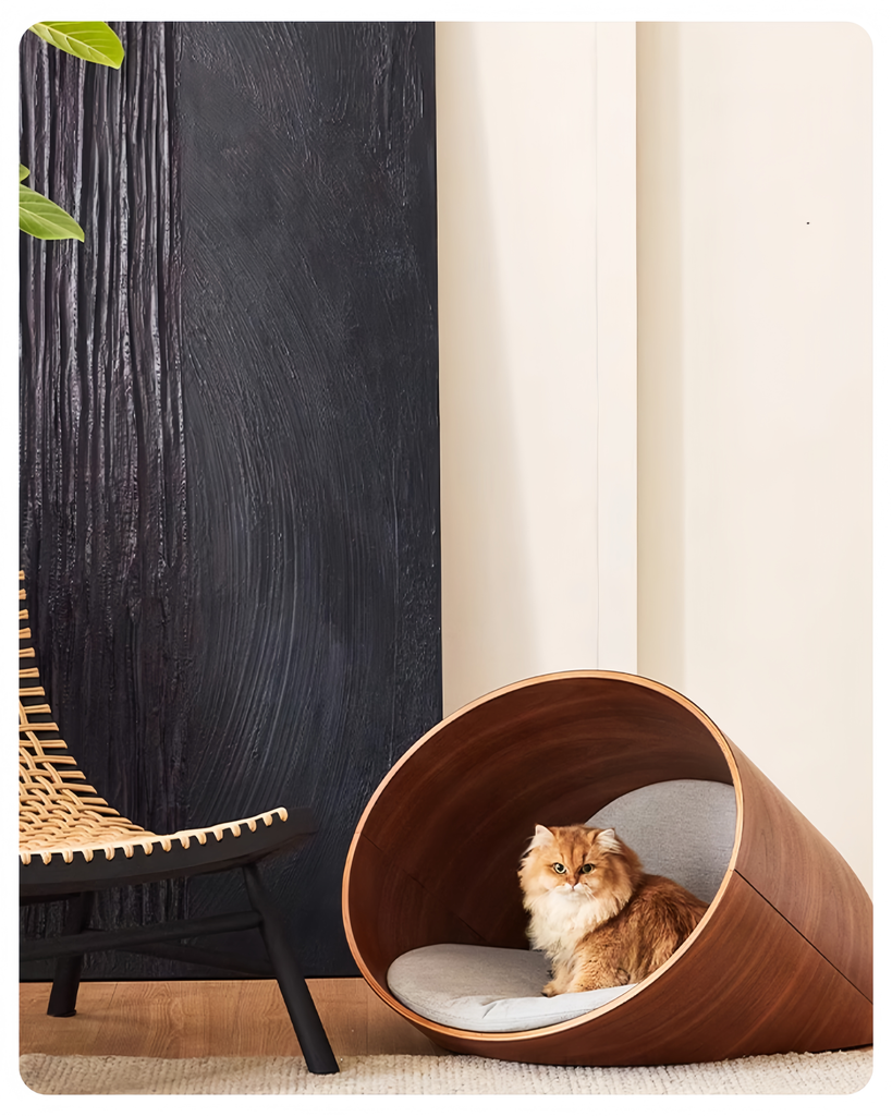Premium Oval Wooden Sleeping Cave for Cats & Small Dogs - image 15