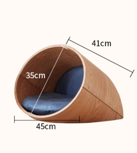Premium Oval Wooden Sleeping Cave for Cats & Small Dogs - image 16