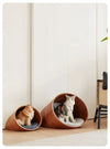 Premium Oval Wooden Sleeping Cave for Cats & Small Dogs