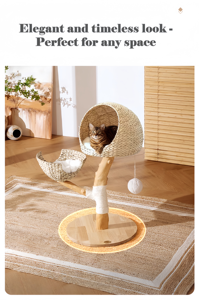 Premium Wooden Single-Legged Cat Tree - image 9