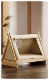 Premium Wooden Pet Tent Cave for Cats and Small Dogs