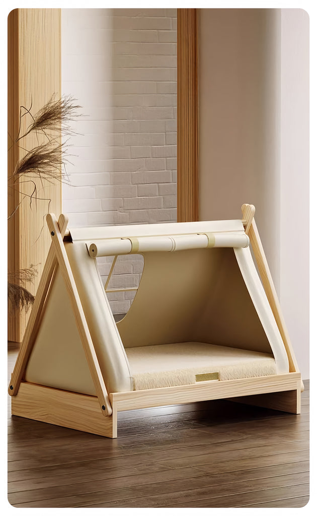 Premium Wooden Pet Tent Cave for Cats and Small Dogs - image 1