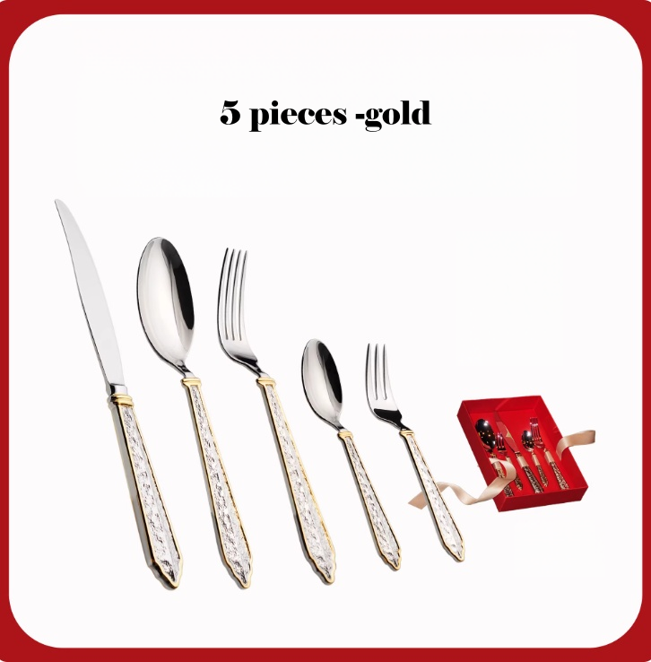 Customized 10-Piece Gilded Fork & Knife Gift Set ‘Mason George'